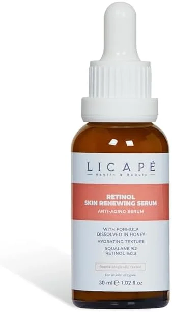 Licape Retinol Serum – Cilt Yaşlanması Karşıtı, Aydınlatıcı, Kırışıklık ve İnce Çizgi Görünümünü Azaltıcı, Cilt Tonu Eşitleyici Anti-Aging Serum – 30 ml — Cilt bakımı