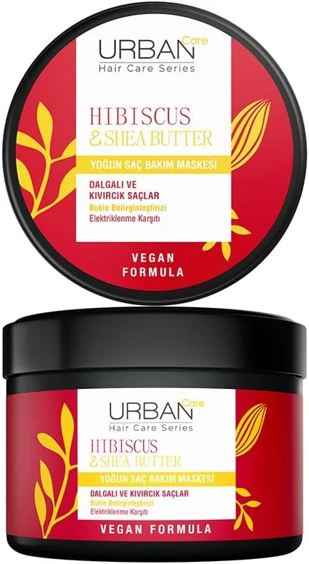 URBAN Care Twisted Curls Hibiscus & Shea Butter Kıvırcık ve Dalgalı Saçlara Özel Yoğun Saç Bakım Maskesi 230 ml- Vegan — Saç bakımı