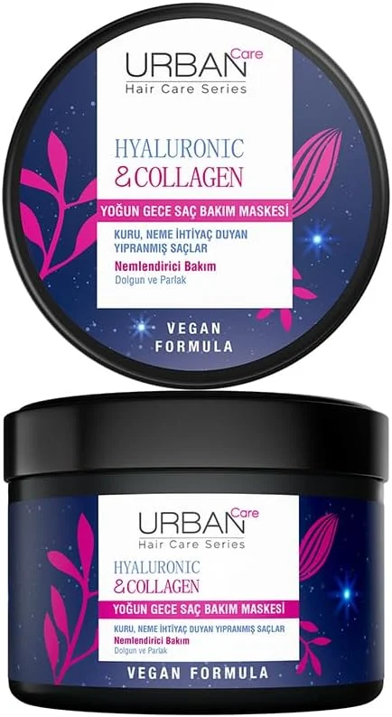 URBAN Care Hyaluronik Asit & Kolajen Kuru ve Cansız Saçlara Özel Yoğun Gece Saç Bakım Maskesi 230 ml-vegan — Saç bakımı