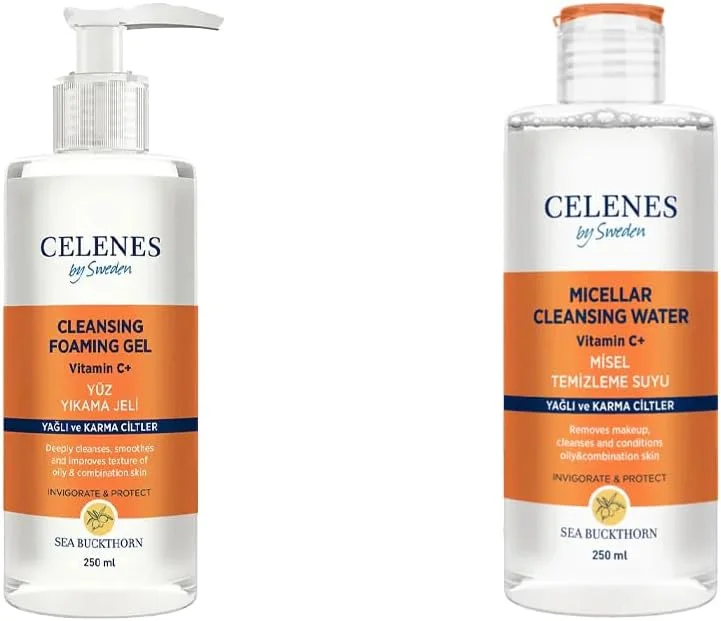 Celenes By Sweden Sea Buckthorn Yüz Yıkama Jeli + Misel Temizleme Suyu 2'Li Set — Cilt bakımı