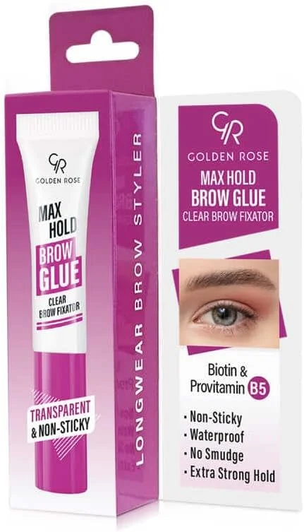 Golden Rose Max Hold Brow Glue - Şeffaf Kaş Sabitleyici Jel (Biotin & B5 İçerikli) — Makyaj