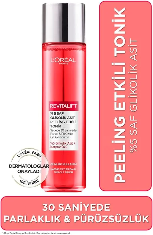 L'Oreal Paris Revitalift%5 Saf Glikolik Asit Peeling Etkili Tonik 180ml — Cilt bakımı