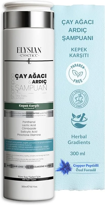 Çay Ağacı & Ardıç Şampuanı, Copper Peptidli Kepek Karşıtı Saç Bakımı 300 ml
