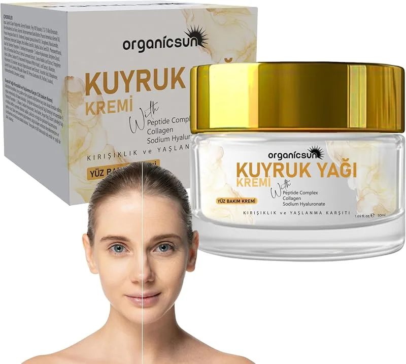 Kuyruk Yağı Kremi, Kırışıklık & Yaşlanma Karşıtı Anti Aging Yüz Bakım Kremi 50ml - Collagen İlaveli, Nemlendirici Etki — Cilt bakımı