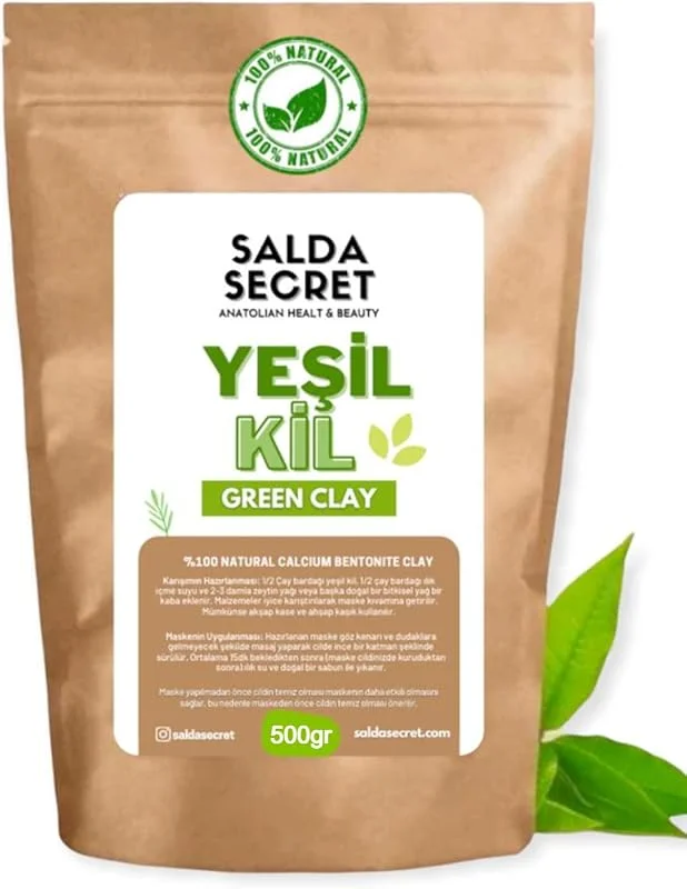 Yeşil Kil Doğal Yüz Maskesi 500 gr Toz - Kil Maskesi - Indian Healing Clay — Cilt bakımı