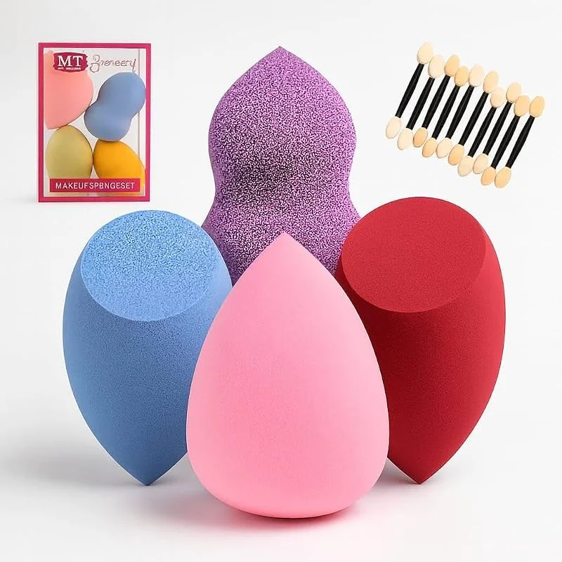 Makyaj Süngeri Seti, Göz Farı Uygulama Çubuğu 10’lu, Latex, Free Beauty Blender Süngerleri, Çift Taraflı Aplikatör Seti, Profesyonel Makyaj Araçları, Fondöten, Kapatıcı
