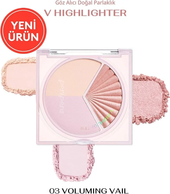 PERIPERA İnci Işıltıları Içeren Aydınlatıcı Paleti V Highlighter Ad (003 Voluming Veil) — Makyaj
