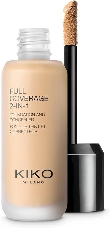 Kiko Milano Fondöten & Kapatıcı-Full Coverage 2-in-1 Foundation & Concealer-15 Warm Beige-Mat Saten Bitişli — Makyaj