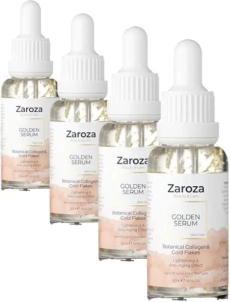 Zaroza Yaşlanma Karşıtı Collagen & Niacinamide & 24k Altın Yapraklı Serum 30 ml (4 paketi) — Cilt bakımı