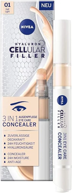 NIVEA Hyaluron Cellular Filler Renkli Göz Bakım Kremi 15 ml, Açık Ton, Göz Altı Kapatıcısı, Nemlendirici — Cilt bakımı