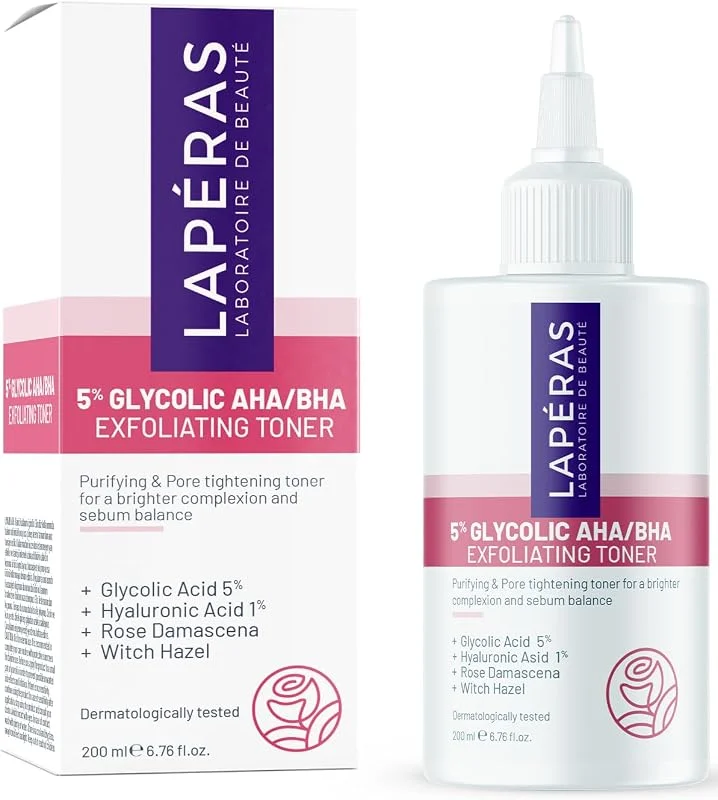 Lapéras 5% Glycolic AHA BHA Exfoliating Toner, Glikolik Asit Salisilik Asit Tonik, 200 ml — Cilt bakımı