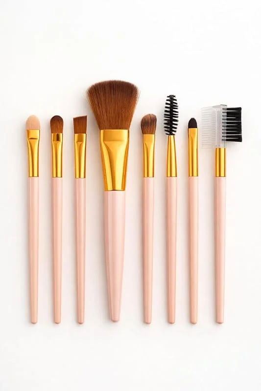 Busstier 8 Adet Makyaj Fırça Seti Profesyonel Fondöten Pudra Allık Far Kaş Eyeliner Fırçası Yumuşak Kıllı Günlük ve Profesyonel Kullanım İçin Komple Makeup Brush Set