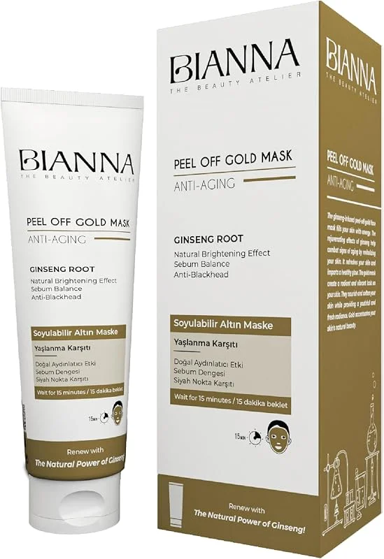 Altın Maske Antiaging Yaşlanma Karşıtı Soyulabilir Maske Ginseng Siyah Nokta Karşıtı Cilt Bakımı - 100 ml