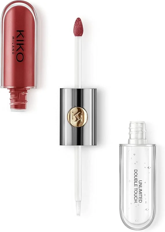 Kiko Milano Ruj - Unlımıted Double Touch - 106 Satin Ruby Red - Uzun Süre Kalıcı Parlak, Mat Likit Lipstick — Makyaj