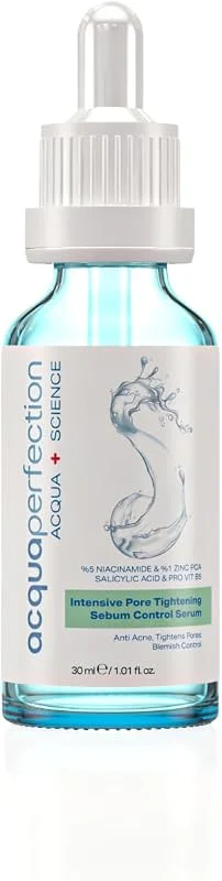 Acqua Perfection Sivilce Önleyici, Siyah Nokta ve Gözenek Karşıtı Arındırıcı Cilt Bariyeri Güçlendirici Bakım Serumu (%5 Niacinamide +%1 Zinc) 30ml, Akneli, Yağlı Ciltler için Sebum Dengeleyici — Cilt bakımı