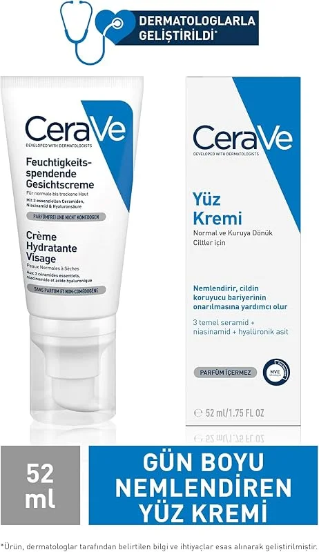 CeraVe Nemlendirici Yüz Kremi 52 ml — Cilt bakımı