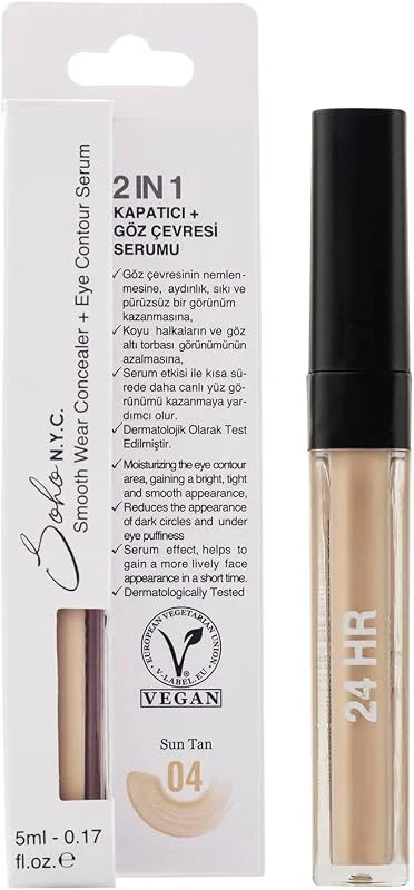 SOHO N.Y.C. Göz Altı Morluk Ve Torba İçin Serum ve Kapatıcı 5 ml- No:4 Sun Tan — Makyaj