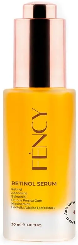 Fency Retinol Serum, Tüm Ciltler için Yüz Serumu, Leke Karşıtı ve Kırışıklık Giderici, Bakuchiol ve Niacinamide ile Zenginleştirilmiş, 30 ml — Cilt bakımı