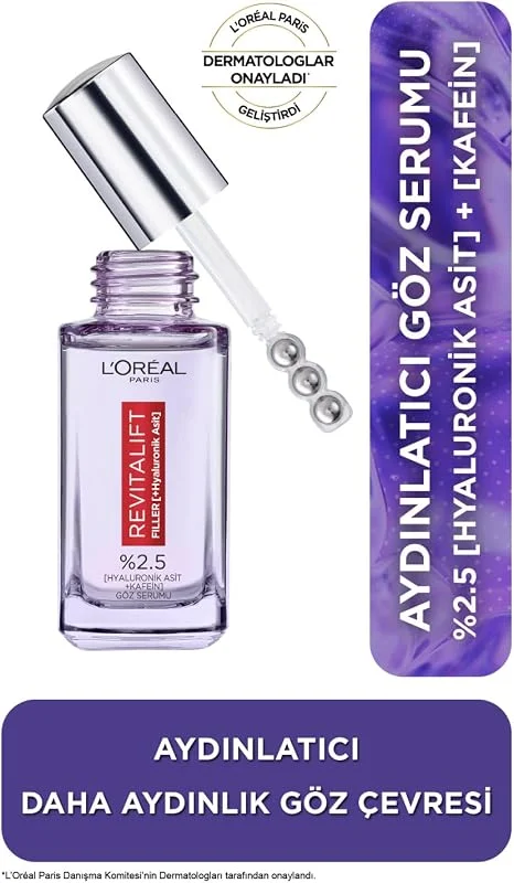 L'Oreal Paris Revitalift Filler Aydınlatıcı Göz Serumu 20 ml — Cilt bakımı