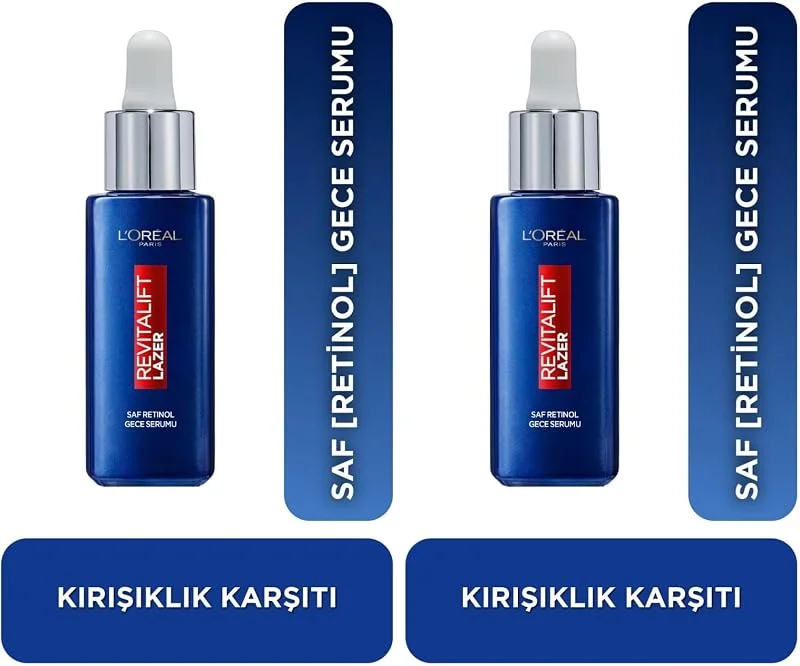 L'Oréal Paris Revitalift Lazer Saf Retinol Gece Serumu 1 Paket (1 x 30 ml) (2 paketi) — Cilt bakımı