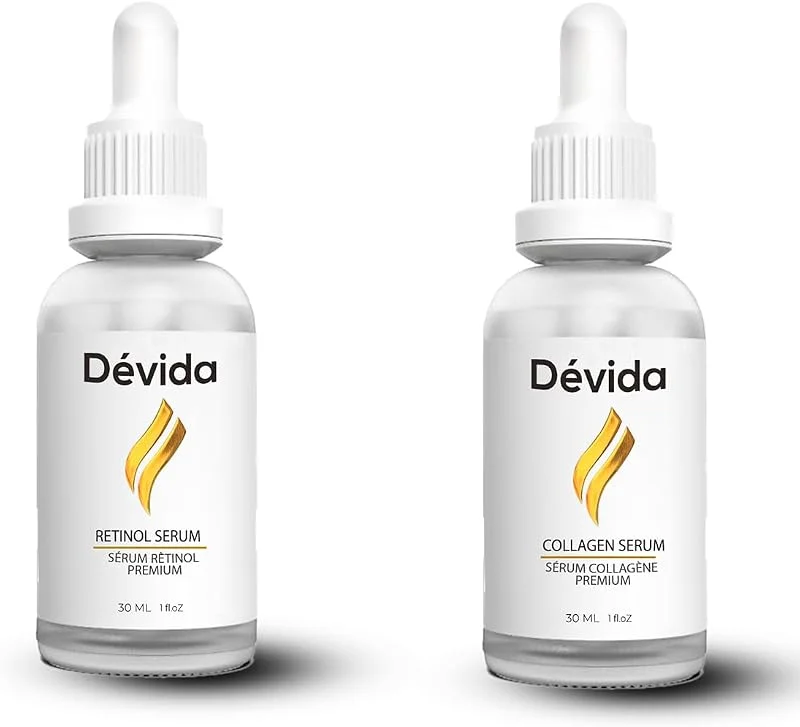 Retinol + Kolajen Serum 2 li Set Kırışıklık Alın Çizgisi Göz Çevresi ve Kaz Ayağı — Cilt bakımı
