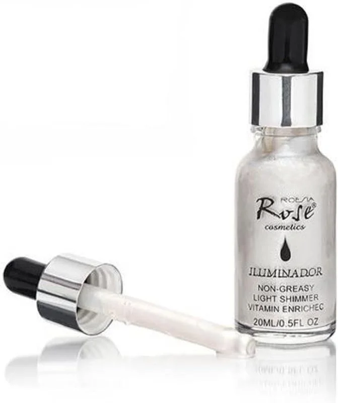 Rose Sıvı Highlighter 20 ml No:1 - Işıltılı Likit Aydınlatıcı - Damlalıklı Yüz ve Vücut Aydınlatıcısı — Makyaj