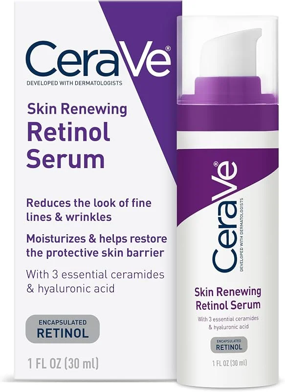 CeraVe Anti Aging Retinol Serum For Face, Encapsulated Retinol With Hyaluronic Acid, Niacinamide & Ceramides, Smooths Wrinkles & Fine Lines, Gentle Skin Brightening Serum, Fragrance Free, 1 Oz — Cilt bakımı
