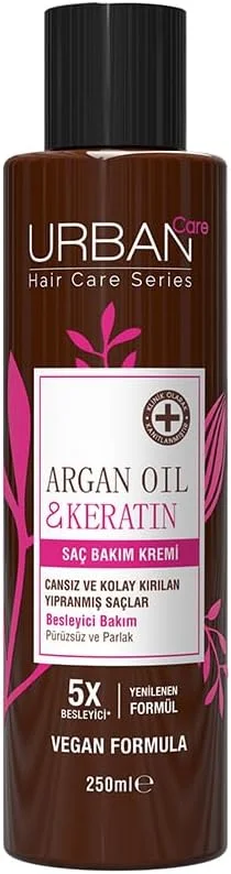Urban Care Argan Yağı & Keratin Kolay Kırılan Yıpranmış Saçlara Özel Saç Bakım Kremi 250ml — Saç bakımı