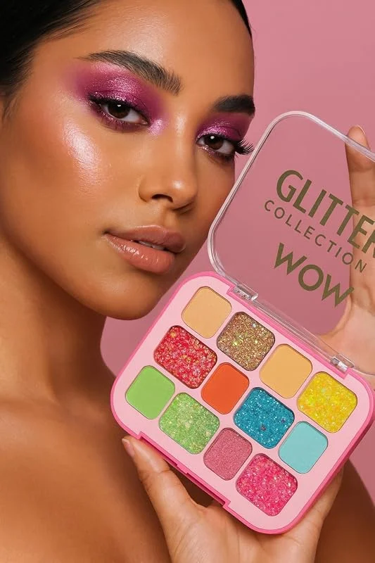 MOV 12’li Glitter Far Paleti No:01 – Yarı Mat & Işıltılı Renkler – Yüksek Pigmentli Çok Renkli Far Paleti – Uzun Süre Kalıcı Göz Makyajı